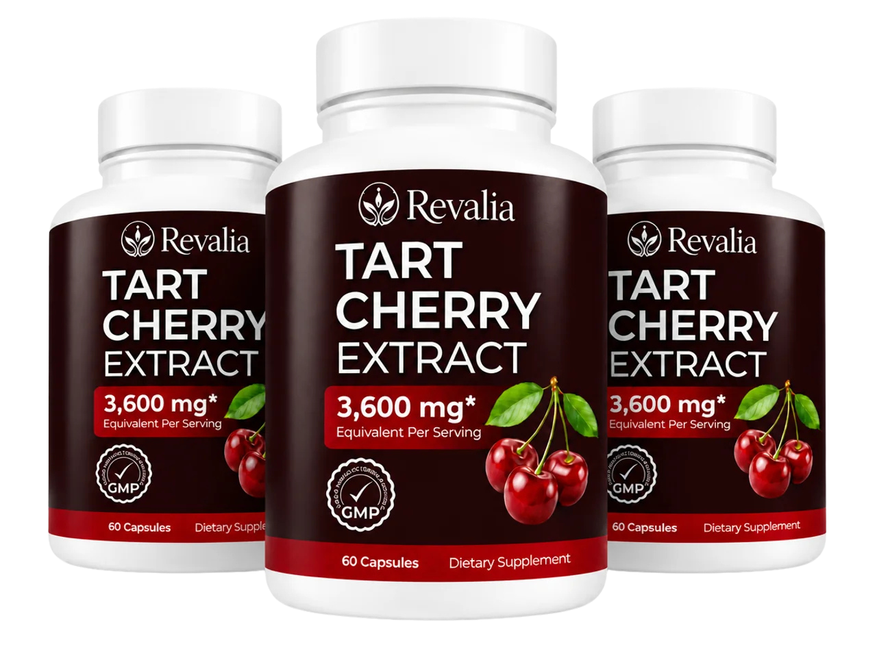 Revalia Tart Cherry Extract — three bottles