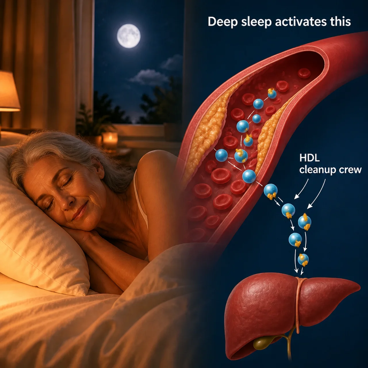 Deep sleep activates the HDL cleanup crew that clears plaque from artery walls to the liver